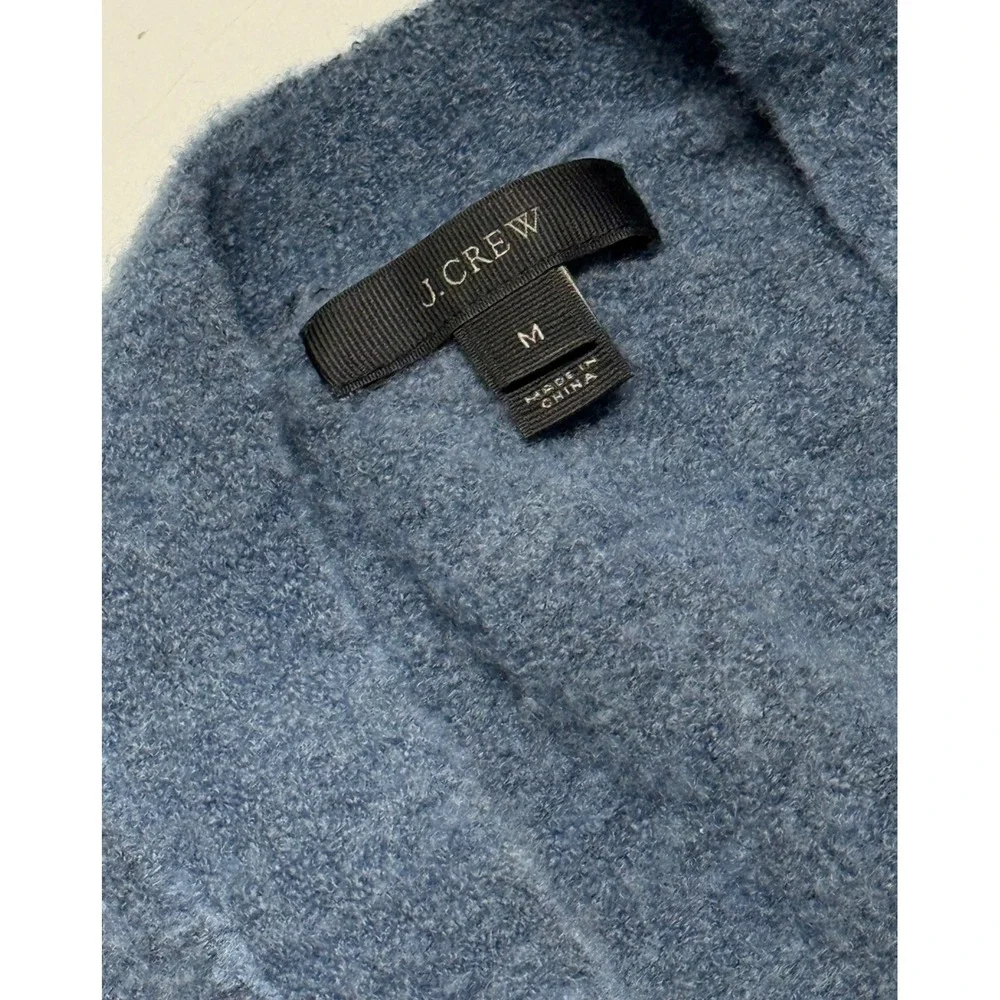 J. Crew Womens Blue Fuzzy Oversized Longline Cardigan Sweater Size M‎ V-Neck